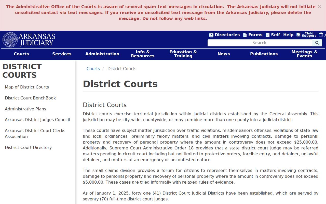 Lincoln County traffic court records and Arkansas District Court jurisdiction